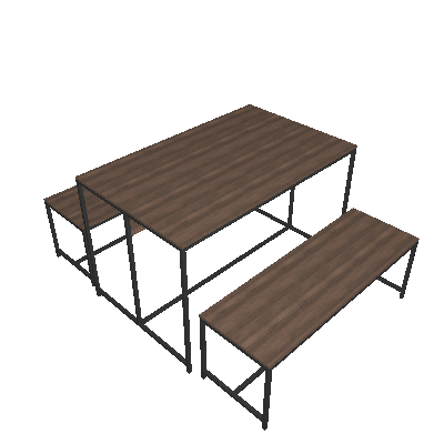 Conjunto de Mesa de Jantar com 2 Bancos Easy Carvalho e Preto - Pozza