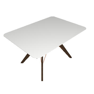 Mesa de Jantar Retangular Cleo Off White e Café 100 cm - Brigatto