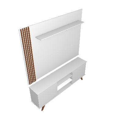 Rack Collin com Painel para TV até 65 Polegadas Carlile Branco e Marrom - Estilare