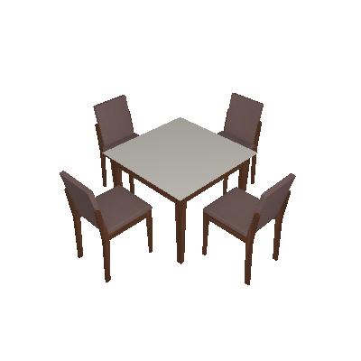 Conjunto de Mesa de Jantar Aries com 4 Cadeiras Lira Velvet Off White e Rosê - Lopas