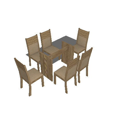 Conjunto de Mesa Hawai I com 4 cadeiras Ypê e Capuccino 120cm - Leifer