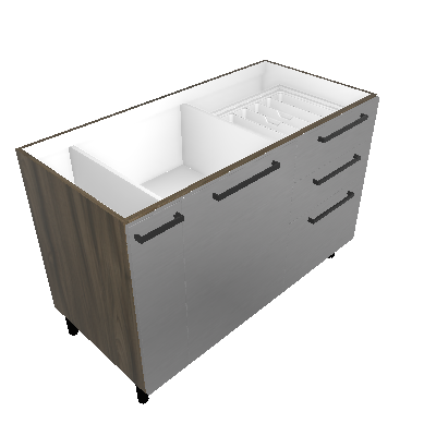 No top counter 120 cm with 1 door and four drawers (BALC-120 1P4G)