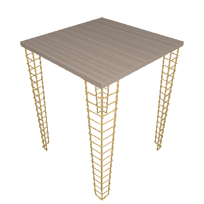 Mesa Lateral Quadrada Riven Dourada e Legno - Metaltru