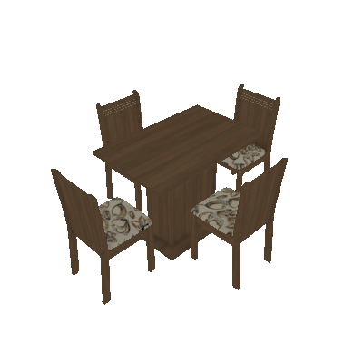 Conjunto de Mesa com 4 Cadeiras Lexy Rustic e Lirio Bege - Madesa