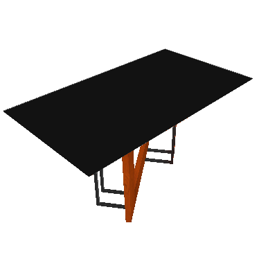Mesa de Jantar Retangular com Tampo de Vidro Munique Ipê e Preta 160 cm - New Ceval