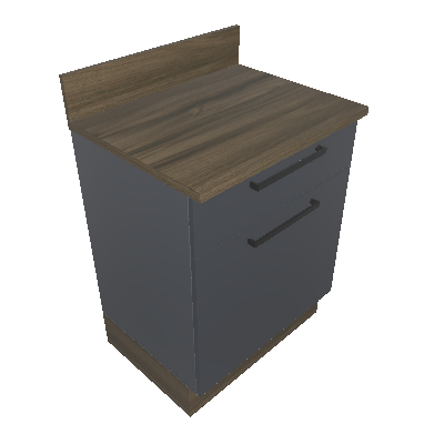 Counter with top, 1 drawer and 1 door with opening to the right (BALC 1P1G 65 DIR)