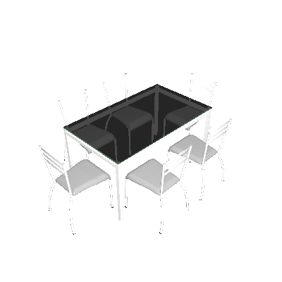 Conjunto de Mesa com 6 Cadeiras Branco Elba com Portugal Kappesberg - Kappesberg