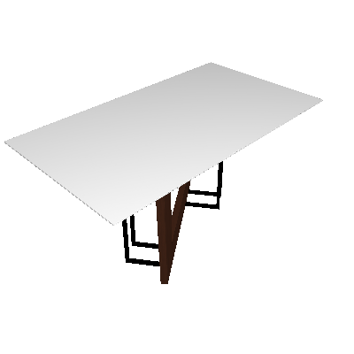 Mesa de Jantar Retangular com Tampo de Vidro Munique Castanho e Off White 160 cm - New Ceval