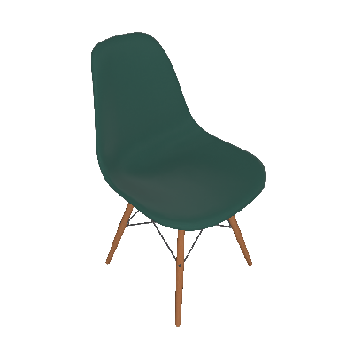 Conjunto com 4 Cadeiras Eames Premium Verde Escuro Base Madeira - Mobly