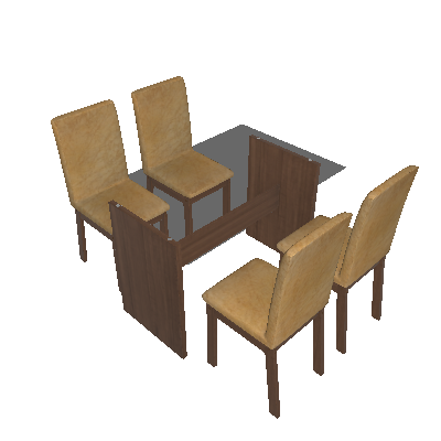 Conjunto de Mesa com 4 Cadeiras de Jantar Martina Suede Rústico Imperial - Madesa