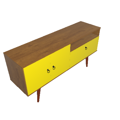 Rack Topazio Nature e Amarelo 137 cm - Patrimar