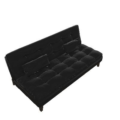 Sofá-Cama Casal Amanda com Chaise e Pés de Madeira Couro Sintético Preto - Mobly