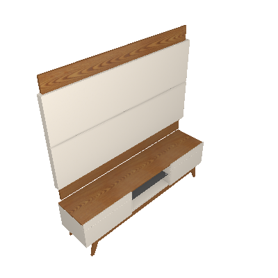 Rack com Painel para TV até 60 Polegadas Classic Off White com Freijó Touch 180 cm - Imcal