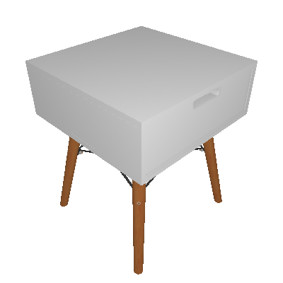 Conjunto com 2 Criados-Mudos Eames 1 GV Branco - Mobly