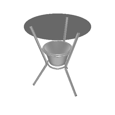 Mesa para Área Externa com Tampo de Vidro Redonda Alegro Alumínio 60 cm