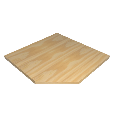 Pine wood worktop for corner workbench (44954/027)