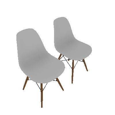 Conjunto com 2 Cadeiras Eames Premium Branca Base Madeira - Mobly