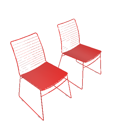 Conjunto 2 Cadeiras Dance Vermelho - Carraro Móveis