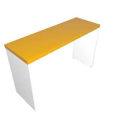 Mesa para Notebook Natus Branca e Amarela 120 cm