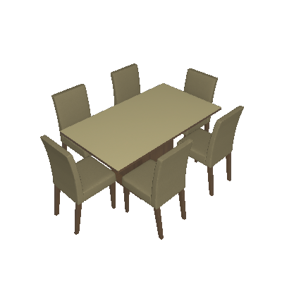 Conjunto de Mesa com 6 Cadeiras Vivere Rustic e Saara - Madesa