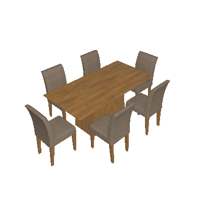 Conjunto de Mesa Nevada I com 6 Cadeiras Fiorella Rovere Soft 180cm