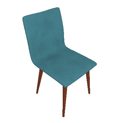Conjunto com 2 Cadeiras Luanda Veludo Azul - Ago
