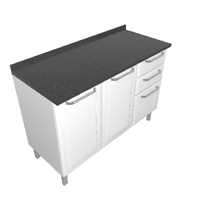 Counter top, 3 doors and 2 drawers (IG3G2-120)