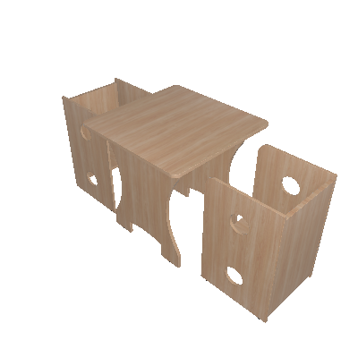 Conjunto de Mesa Quadrada Infantil com 2 Bancos KitCubos Geneve