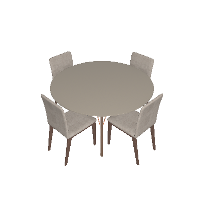 Conjunto Mesa de Jantar Victoria com 4 Cadeiras Marina Avelã e Palha 140 cm