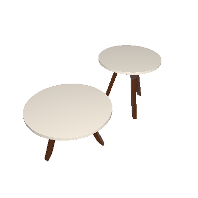 Conjunto de Mesa de Centro com Mesa Lateral Ipiranga Off White e Mel - Mobly