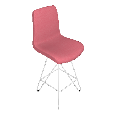 Banqueta Eames Butterfly Branca e Coral - Daf