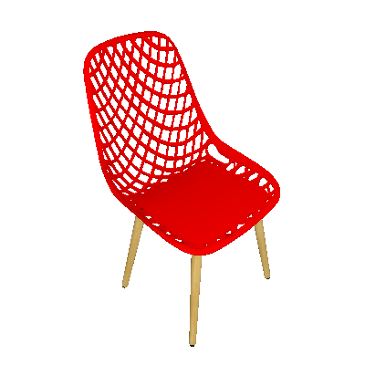 Cadeira de Cozinha Beau Design Vermelha - Rhodes
