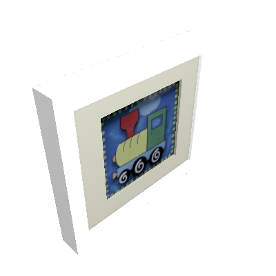 Quadro decorativo Infatil Trem 20x22  Branco - Kapos