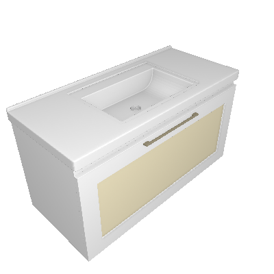 Gabinete de Banheiro Hibisco 1 PT 1 GV Branco 79 cm - MGM Móveis