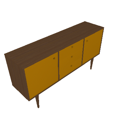 Buffet Vintage 2 PT 3 GV Madeira e Amarelo - Mobly