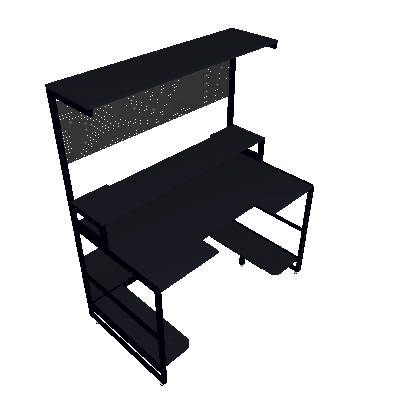 Mesa para Estação Gamer Titans com 4 Prateleiras Preta 120 cm