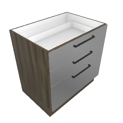 No top counter 80 cm with 2 regular drawers and 1 large drawer with toekick (BALC-80 3G RP)
