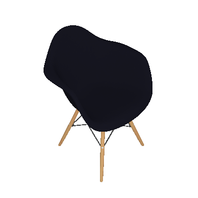 Conjunto com 2 Cadeiras Eames Eiffel com Braço Preta Base Madeira - Mobly