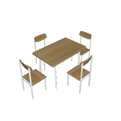 Conjunto de Mesa com 4 Cadeiras Soria Marrom e Branco - Mobly