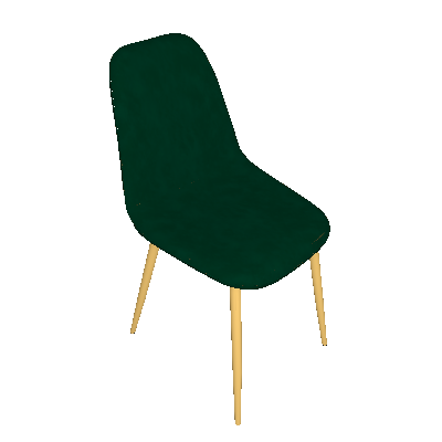Conjunto com 2 Cadeiras Sindy Verde Pernas Cromadas