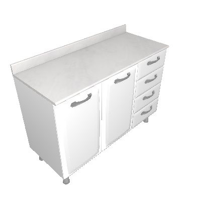 Counter top, 2 doors and 4 drawers (IG3G4GD-120)