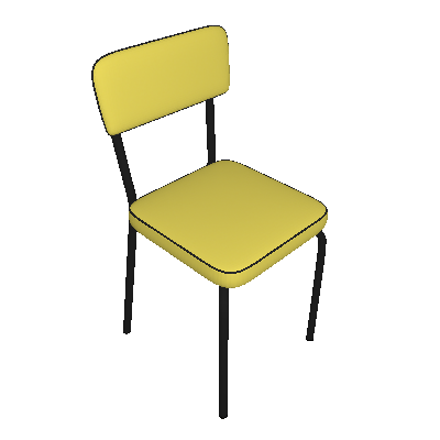 Conjunto com 2 Cadeiras Vinil Supreme Preto e Amarelo - Pozza