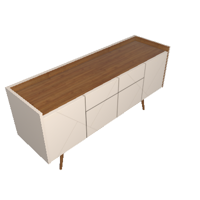 Buffet Veneza 2 GV 4 PT Off White e Noce - Casa D