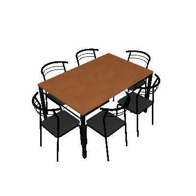 Conjunto de Mesa de Jantar Chaplin com 6 Cadeiras Vilma Preto - Carraro