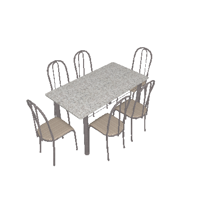 Conjunto de Mesa Primavra com 6 Cadeiras Craqueado Preto Rattan - Artefamol