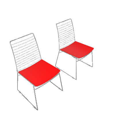 Conjunto 2 Cadeiras Dance Cromada Vermelho - Carraro Móveis