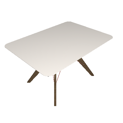 Mesa de Jantar Retangular Cleo Off White e Freijó 100 cm - Brigatto