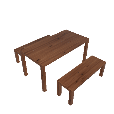 Conjunto de Mesa de Jantar com 2 Bancos Rancho Marrom - Mobly