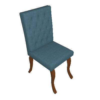 Cadeira Leonardo Da Vinci I Capitonê Linho Azul - Mobly