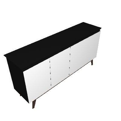 Buffet com Espelho Classic 4 PT Preto - Imcal